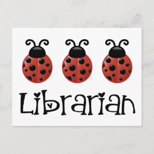 Cartão Postal Gift Bibliotecário Ladybug