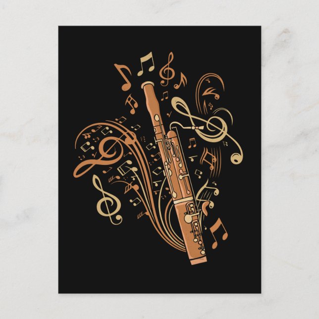 Cartão Postal Gift Men Jazz Music Lover Women Bassoon (Frente)