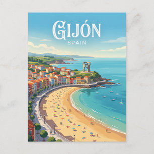 Cartão Postal Gijon, Espanha
