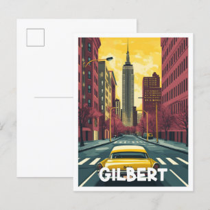 Cartão Postal Gilbert Arizona USA Viagens vintage Ilustração