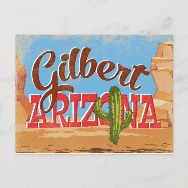 Cartão Postal Gilbert Arizona Viagens vintage (Frente)