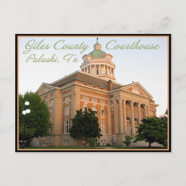 Cartão Postal Giles County Courthouse - Pulaski, TN (Frente)