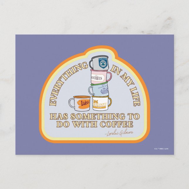 Cartão Postal Gilmore Girls | Gráfico de Coffee Quote (Frente)
