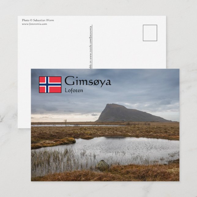 Cartão Postal Gimsoya Lofoten (Frente/Verso)