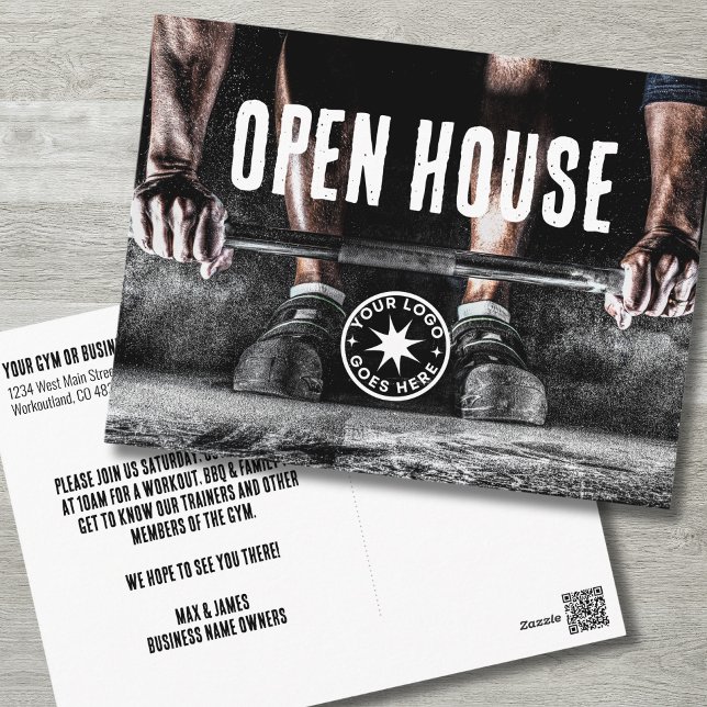 Cartão Postal Ginásio (Fitness Exercise Personal Trainer Gym Open House Postcard)
