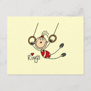 Cartão Postal ginasta em Anéis