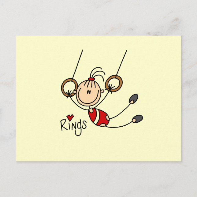 Cartão Postal ginasta em Anéis (Frente)