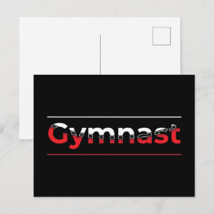 Cartão Postal Ginasta - Palavra de Ginástica Moderna Minimalista