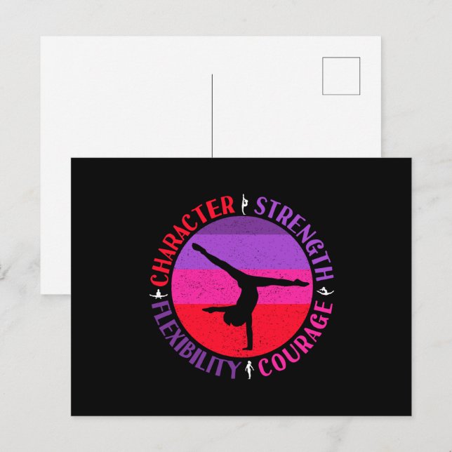 Cartão Postal Ginástica Feminina Força de Caráter Coragem (Frente/Verso)