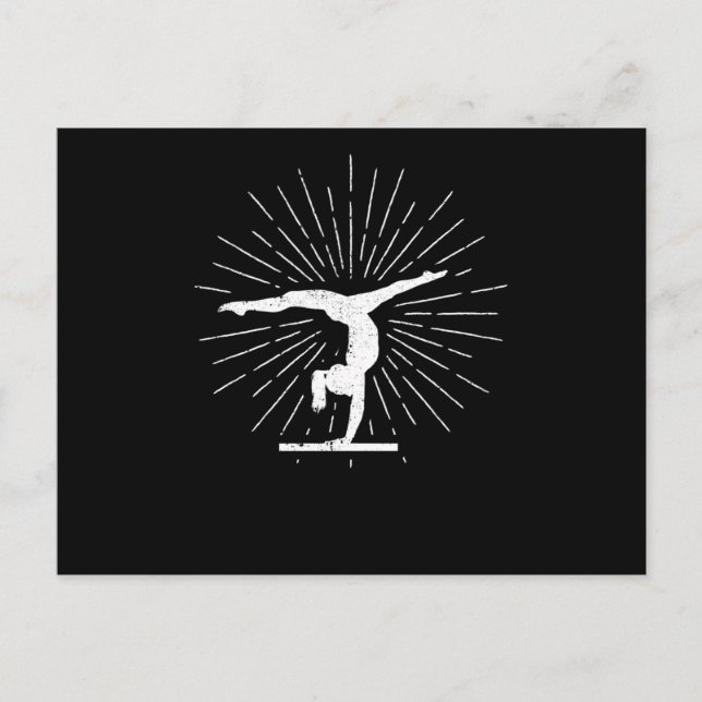 Cartão Postal ginástica Silhouette Engraçado Gymnast Esporte (Frente)