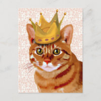 Ginger Cat com Retrato Coroa