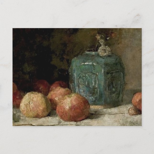 Cartão Postal Ginger Jar & Apples, Vincent van Gogh Fine Art (Frente)