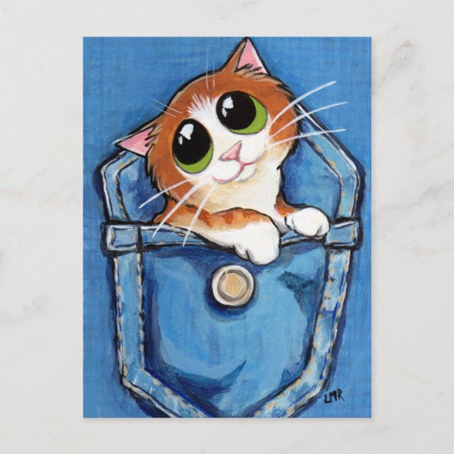 Cartão Postal Ginger Kitten no Pocket Art Postcard (Frente)