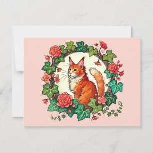 Cartão Postal Ginger Maine Coon Cat