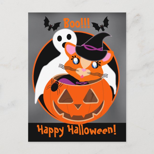 Cartão Postal Ginger Toon Gatinho Boo! Cartão-postal Círculos (Frente)