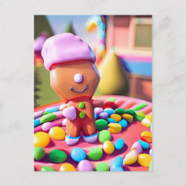 Cartão Postal Gingerbird Boy faz bem - Arte de Natal