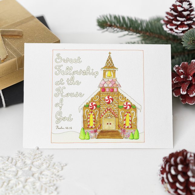 Cartão Postal Gingerbird Church Sweet Fellowship Inspirational (Criador carregado)