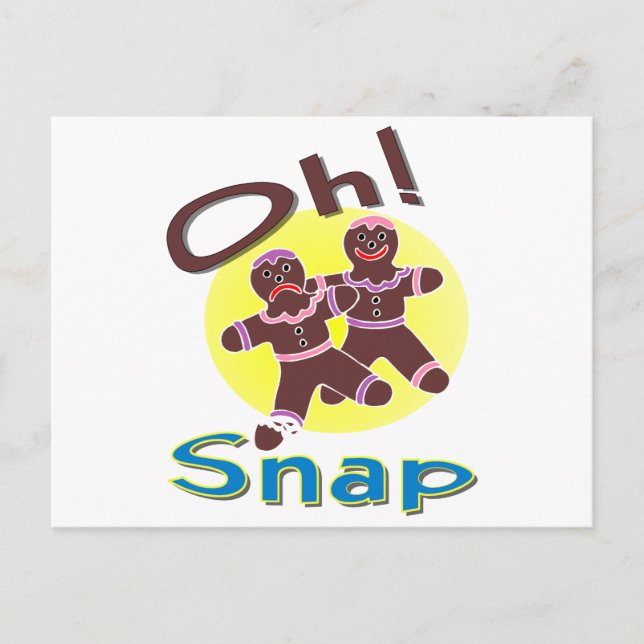 Cartão Postal Gingerbird Men Oh Snap (Frente)
