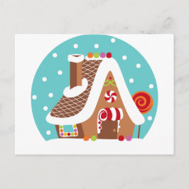 Cartão Postal Gingerbird Snowglobe