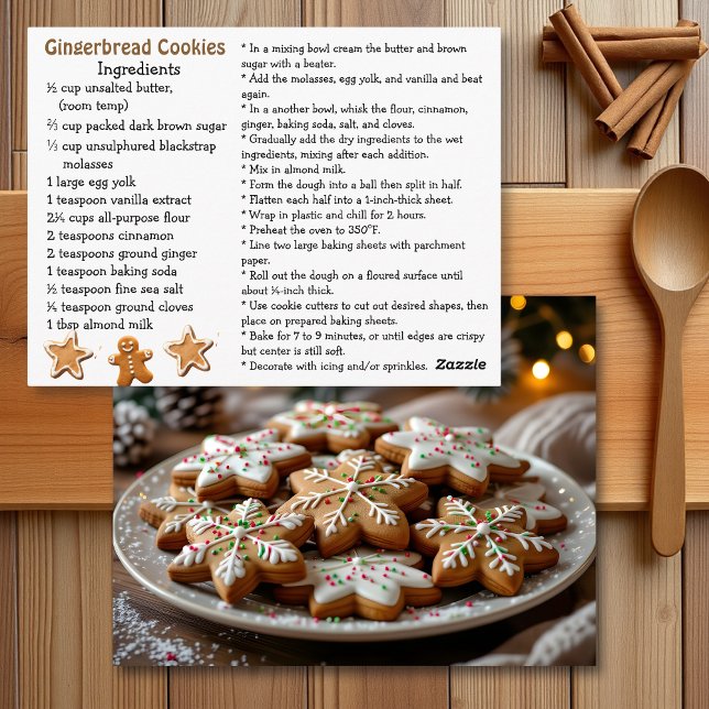 Cartão Postal Gingerbread Cookies Recipe Card (Criador carregado)