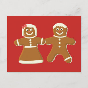 Cartão Postal Gingercake Man and Woman on Red