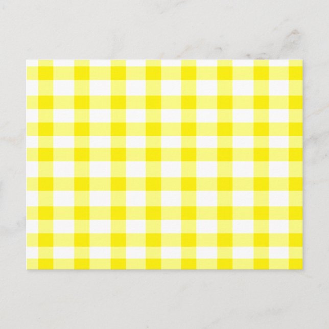 Cartão Postal Gingham Amarelo (Frente)