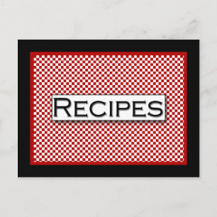 Cartão Postal Gingham Check Red Black White Recipiente Card