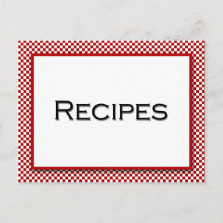 Cartão Postal Gingham Check Red White Recipiente Card