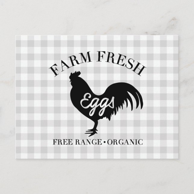 Cartão Postal Gingham, País de Frango Fresco fazenda (Frente)