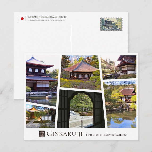 Cartão Postal Ginkaku-ji (Higashiyama Jisho-ji) (Frente/Verso)