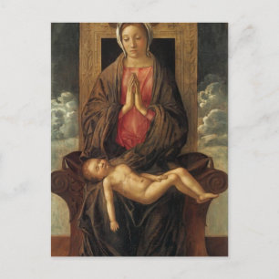 Cartão Postal Giovanni Bellini-Madonna — A Cherishing da Crian