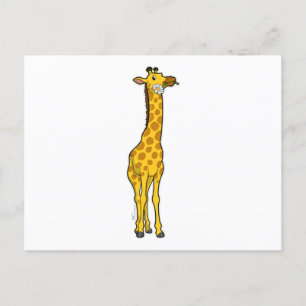 Cartão Postal Girafa com Margarida