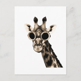 Cartão Postal Girafa com óculos de sol Steampunk