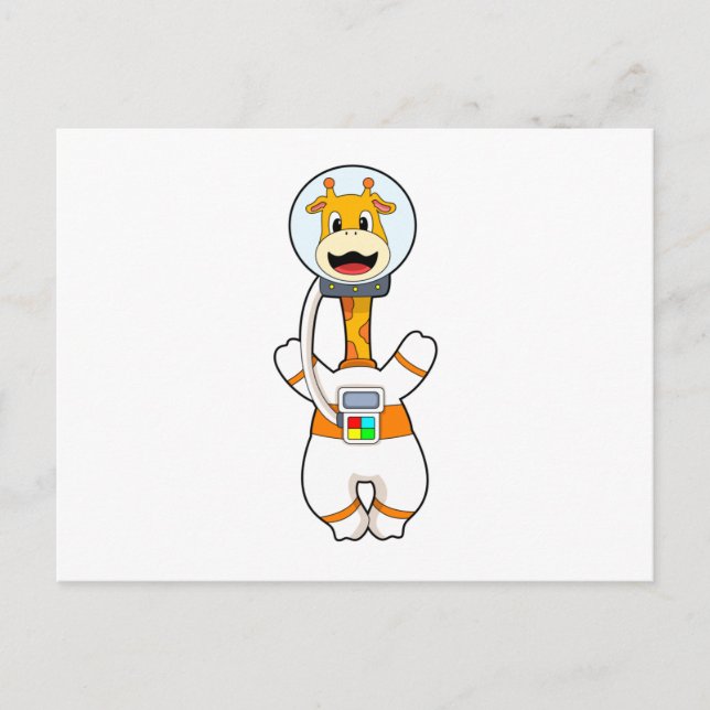 Cartão Postal Girafa como Astronauta Disfarçado (Frente)