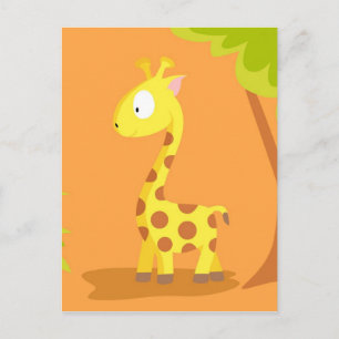 Cartão Postal Girafa da série de animais do meu mundo