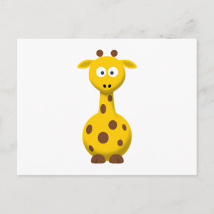 Cartão Postal Girafa de desenho animado