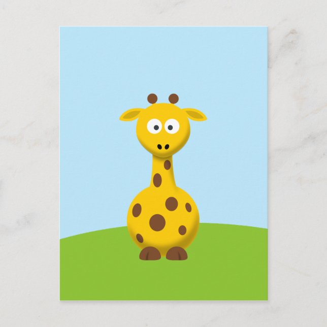 Cartão Postal Girafa de desenho animado (Frente)