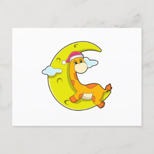 Cartão Postal Girafa dormindo com a Lua