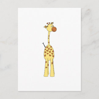 Cartão Postal Girafa feliz. Desenhos animados