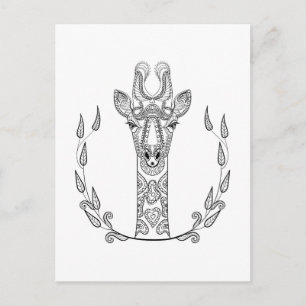 Cartão Postal Girafa inspirada