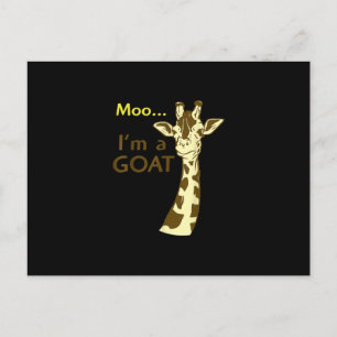 Cartão Postal Girafa Moo Confusa Engraçada Eu Sou Uma Cabra