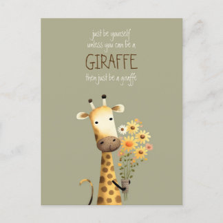 Cartão Postal Girafa - Seja engraçado