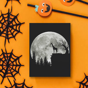 Cartão Postal Girafa Stand On Mountain Spooky Halloween Moon