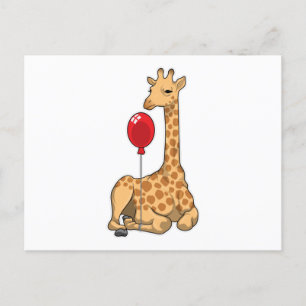 Cartão Postal Giraffe Balloon