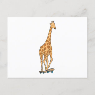 Cartão Postal Giraffe Skater