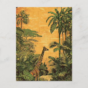Cartão Postal Giraffe vintage