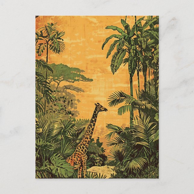 Cartão Postal Giraffe vintage (Frente)