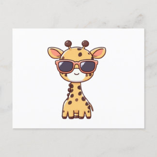Cartão Postal Giraffe with sunglasses
