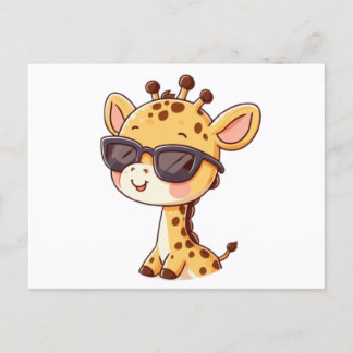 Cartão Postal Giraffe with sunglasses