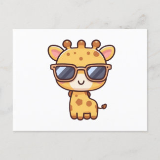 Cartão Postal Giraffe with sunglasses